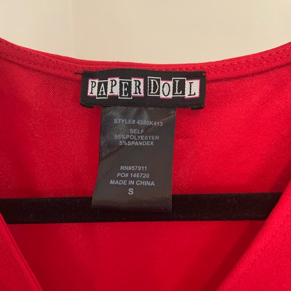 Paperdoll JUST FOR WRAPS – Ruffle Trim Wrap Dress
RED, Size Small - Picture 3 of 6